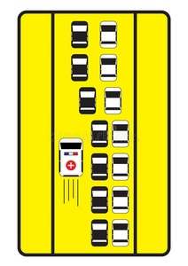 交通标志建议汽车让路埋伏