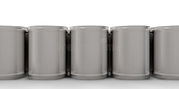 白色背景漆上的3d空罐