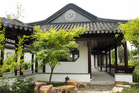 亚洲中国古色古香的建筑展馆