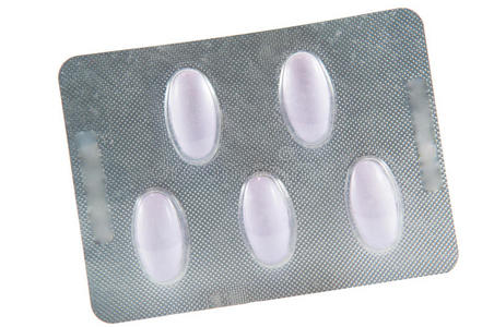 透明泡罩包装紫色药片