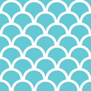 抽象蓝色鱼鳞无缝图案照片