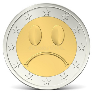 损失 抑郁 坏的 失败 成本 欧元 货币 硬币 墨水 笑脸