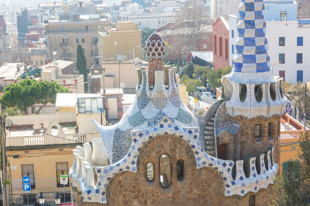 在巴塞罗那 guell 公园公园