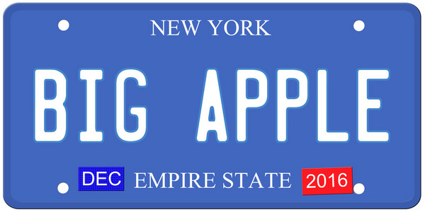 大苹果纽约车牌图片