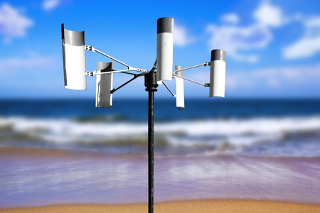 风力发电技术上海滩岸边设置了