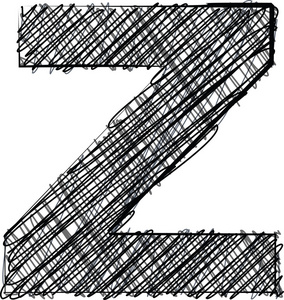 手画的字体。字母 z