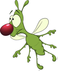 绿色的昆虫。卡通