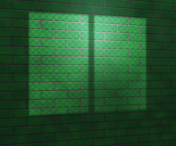 绿墙演播室背景上的窗户采光图片