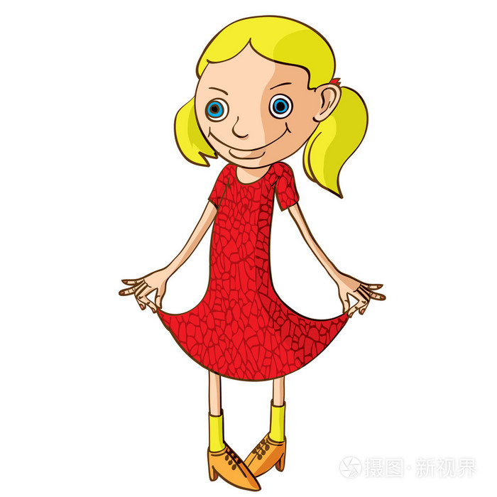 卡通红衣服小女孩头像图片