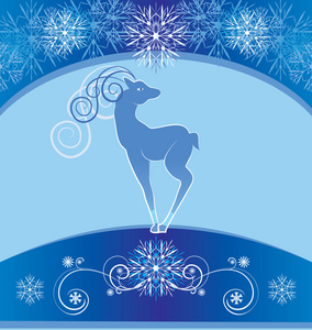 圣诞装饰蓝鹿图片