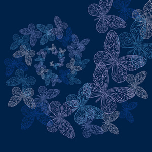 螺旋的蝴蝶矢量插画照片