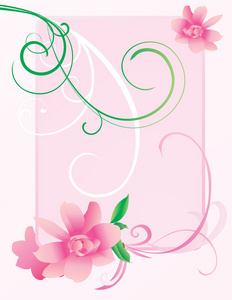 漂亮的粉色花朵横幅
