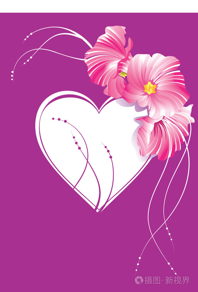 用鲜花装饰华丽的心