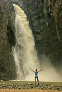 萨尔托 jimenoa uno 的瀑布，jarabacoa，多米尼加共和国