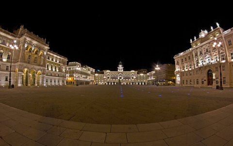 Night view of empty Piazza Unit