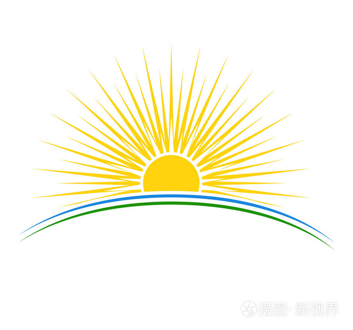 日出太阳矢量插画