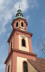 圣十字教堂1700年尖顶德国奥芬堡