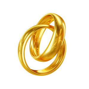 3d 几个孤立在白色背景上的结婚戒指