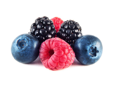 新鲜蓝莓 树莓和黑莓