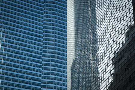 反光玻璃摩天大楼，曼哈顿，纽约城
