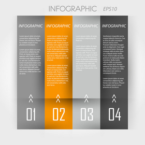 橙色信息图 4 列