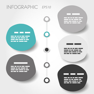 与圆环的灰色和绿松石大泡泡时间轴信息图