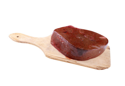 一块肉上孤立的木工板图片