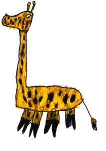 孩子的画长颈鹿