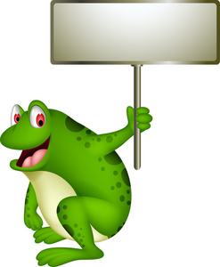 可爱青蛙卡通空白符号