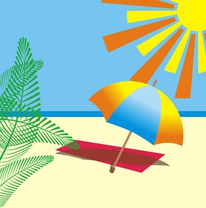 阳光海滩矢量插画