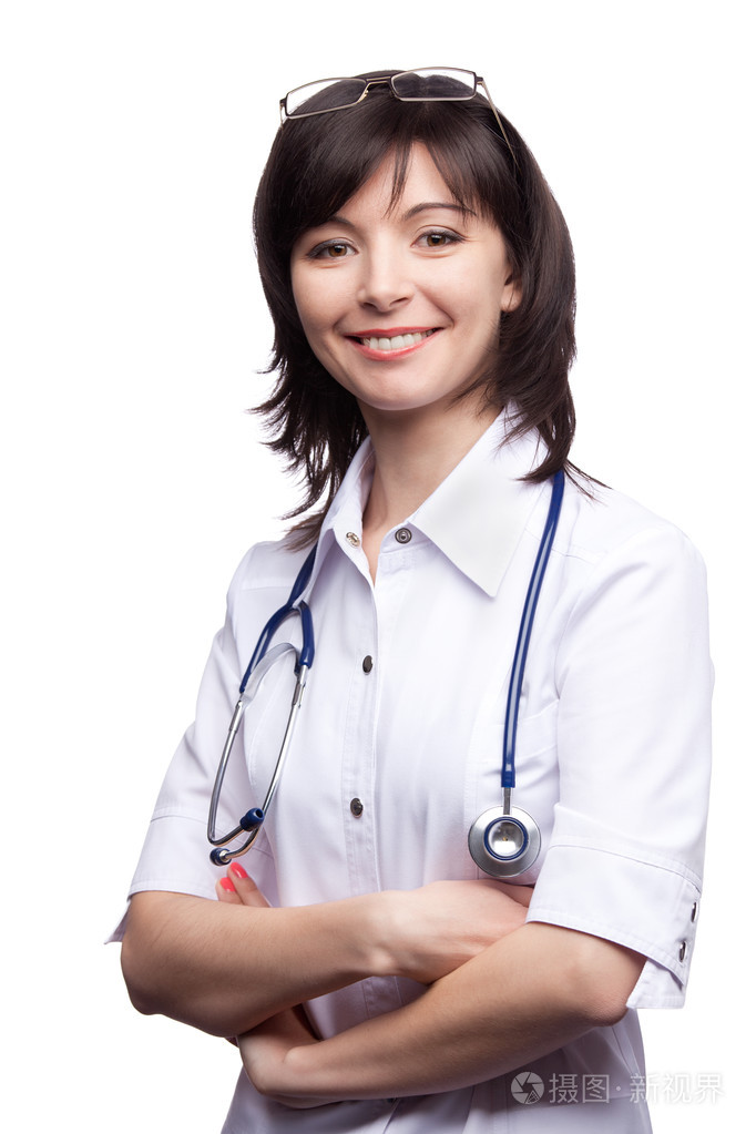 女医生用听诊器