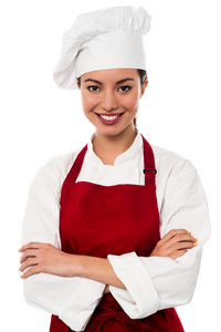 自信的女厨师肖像
