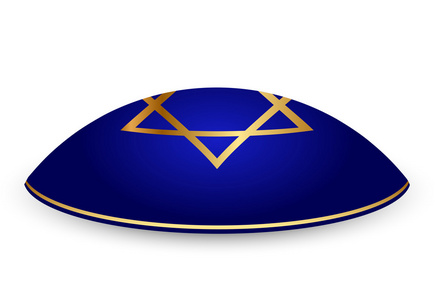 kippah 与大卫星矢量插画