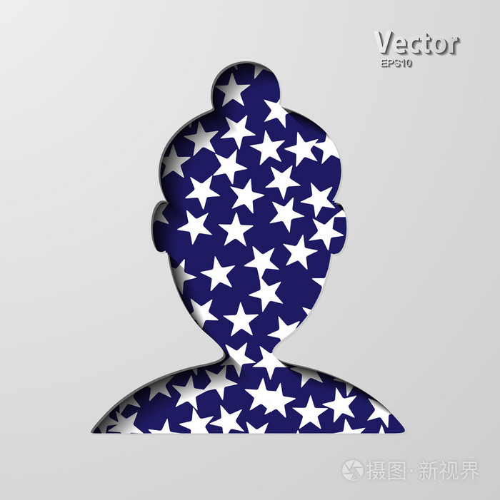 负责人的剪影白色背景上的男性头图标男人矢量图标白色背景上的手剪影