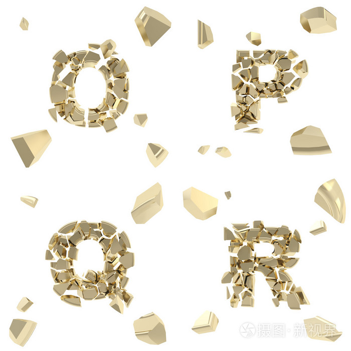 abc字母符号分成小光泽片段