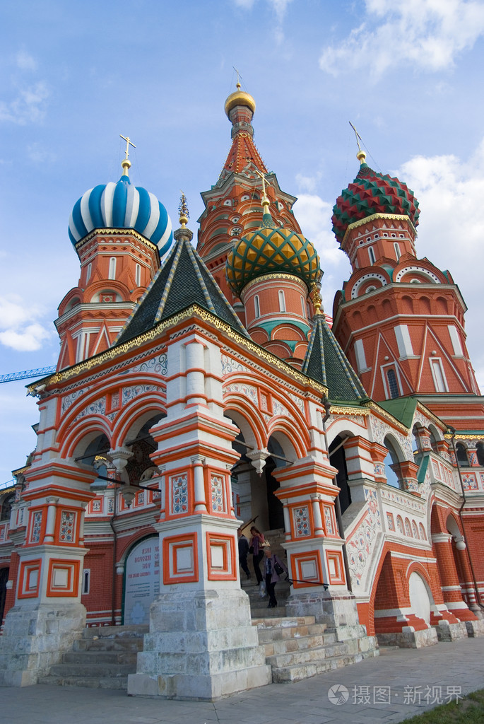 在莫斯科的红场的圣巴西尔大教堂俄罗斯