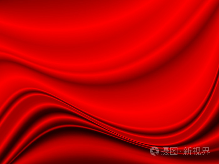 光滑缎面红色织物抽象背景