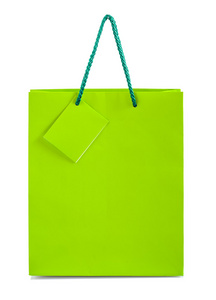 单一的绿色纸袋