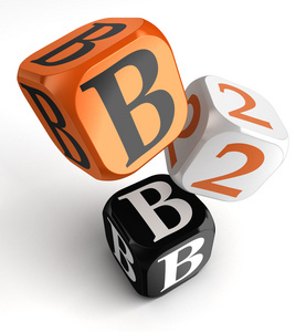 b2b 橙色黑色骰子块