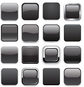 黑色方形应用程序图标