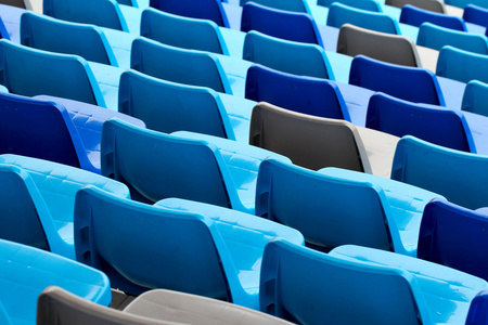 体育竞技场与位子在蓝色颜色