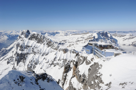 查看关于瑞士的阿尔卑斯山铁力士山从