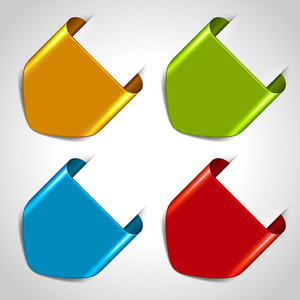 矢量箭头贴纸集.透明阴影很容易替换背景和编辑颜色照片