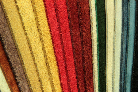 皮革材料的颜色调色板样本选取器