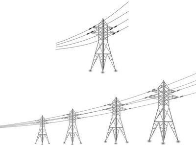 套的电力线路和高压输电线铁塔