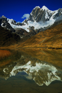 在 cordiliera 布兰卡，秘鲁，南美洲高山景观