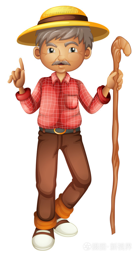 拿一根棍子一个老男人