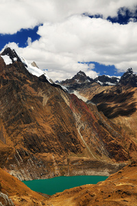 在 cordiliera 布兰卡，秘鲁，南美洲高山景观