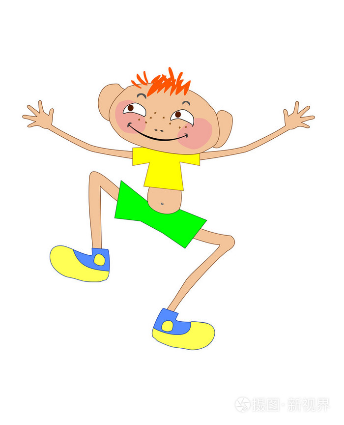 性格开朗的画的男孩