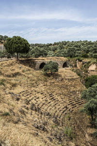 露天剧场和 nysa 古城在土耳其 aydin aqueductl